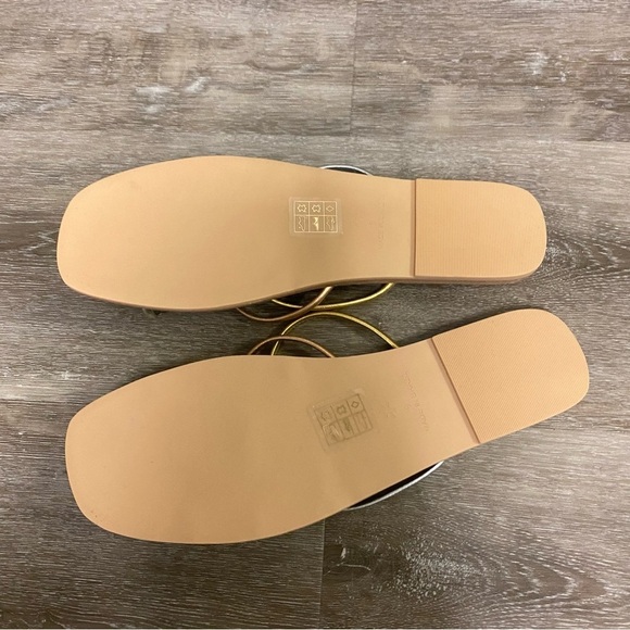 Splendid | Frankie Strappy Sandals In Metallic Leather Gold Silver Bronze Size 9 - Picture 5 of 8